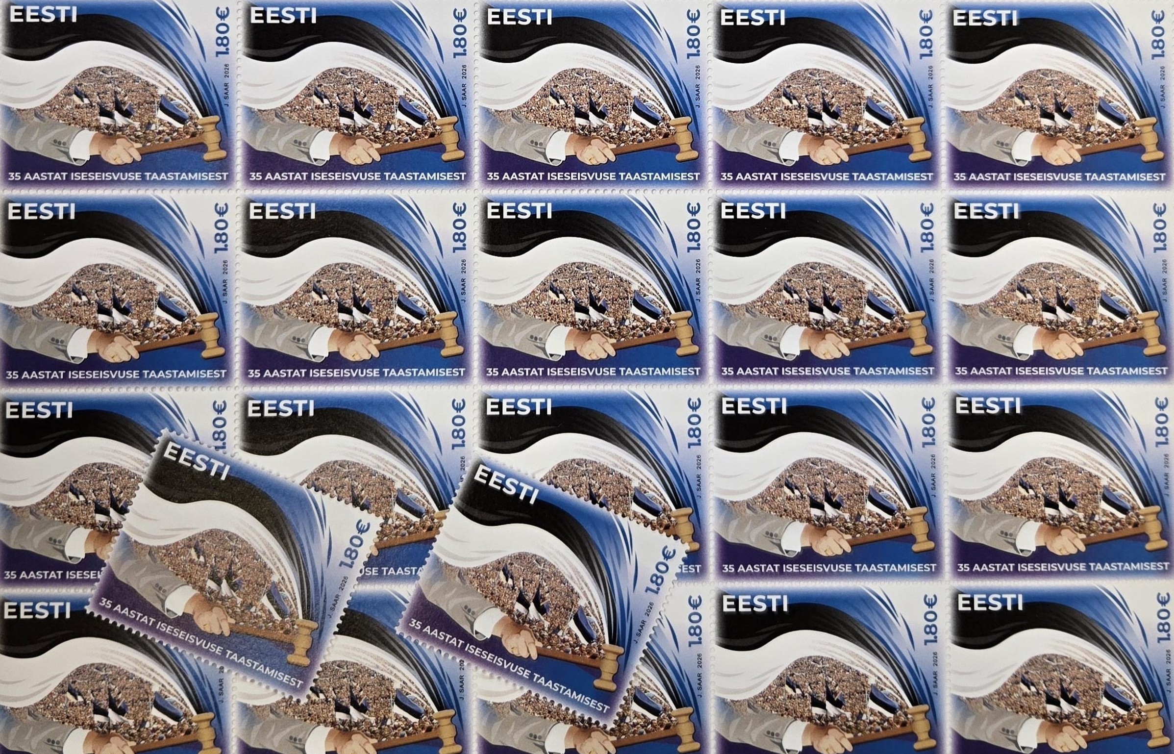 Milestone moments in the restoration of Estonia’s independence featured on a postage stamp